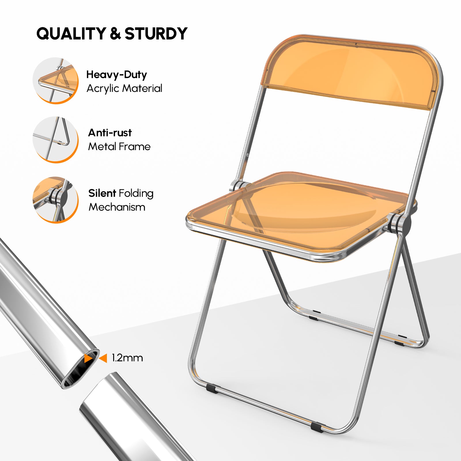 2pcs Foldable Patio Plastic Folding Chairs